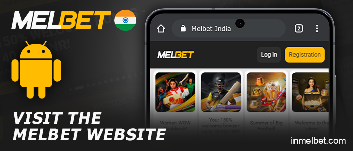 Visit the Melbet website in your mobile browser