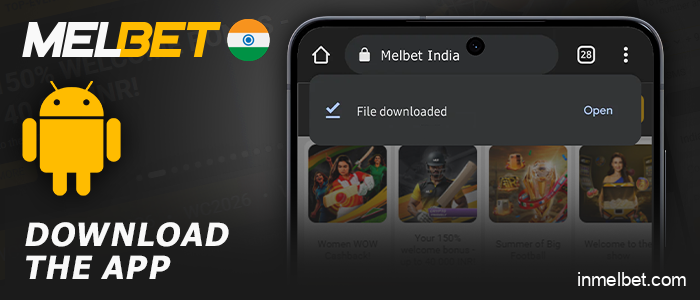 Download the Melbet app APK file