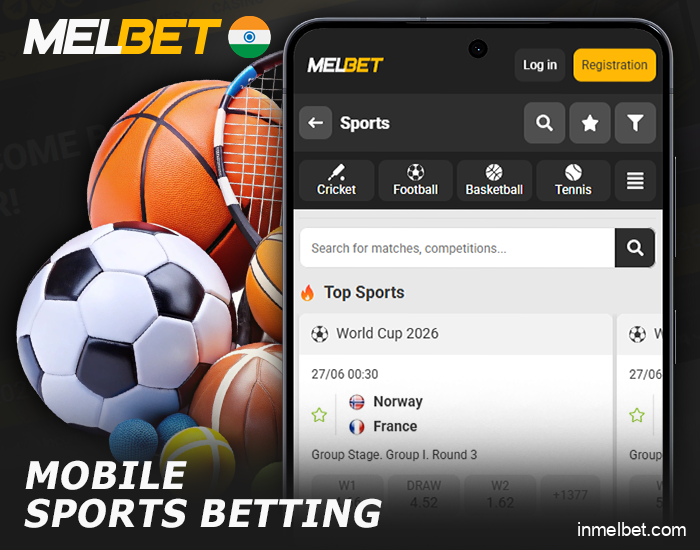 Place sports bets on the Melbet mobile app
