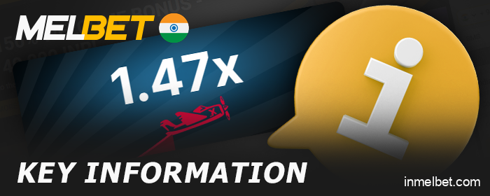 Main details about the Aviator crash on Melbet website