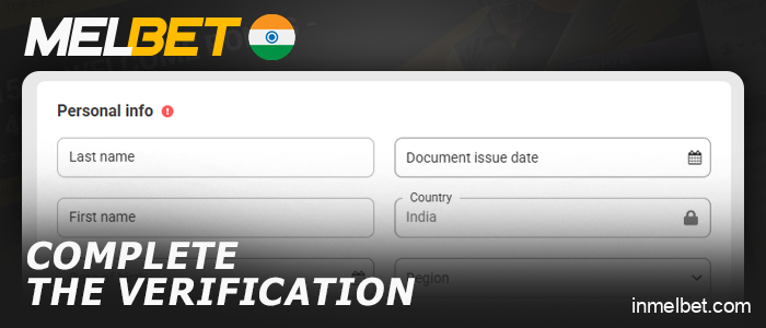 Complete the verification process at Melbet India