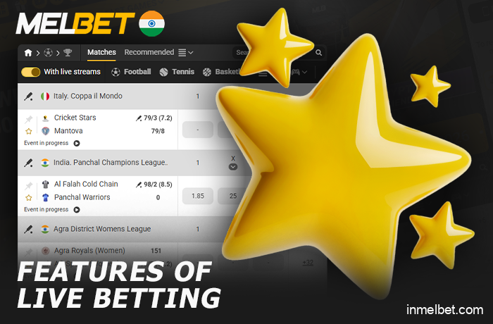 Live Betting Options for Users from India on Melbet