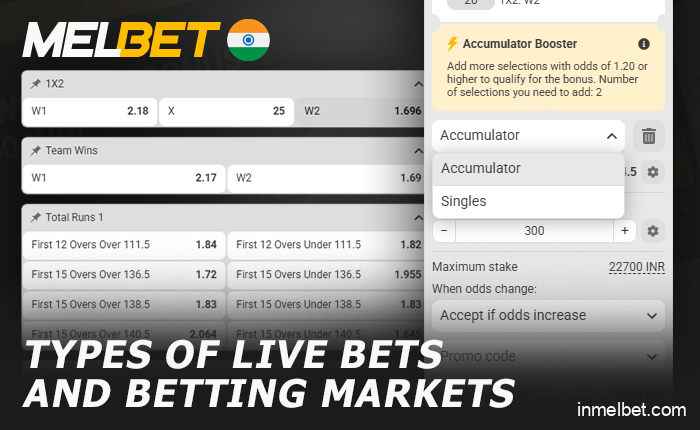 Types of Bets on Live Matches at Melbet India