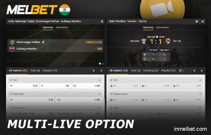 How does the multi-live feature work on Melbet IN?