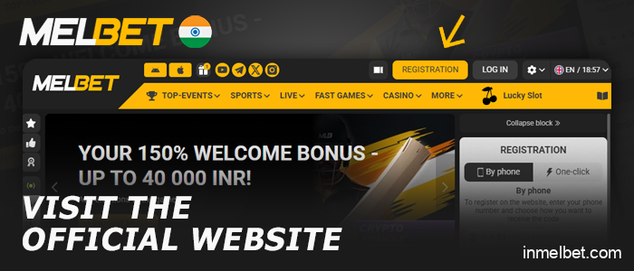 Visit the Melbet website and create an account for live betting